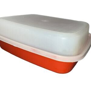 Vintage Tupperware Meat Marinade Container Paprika Season Serve Large 1294 1295